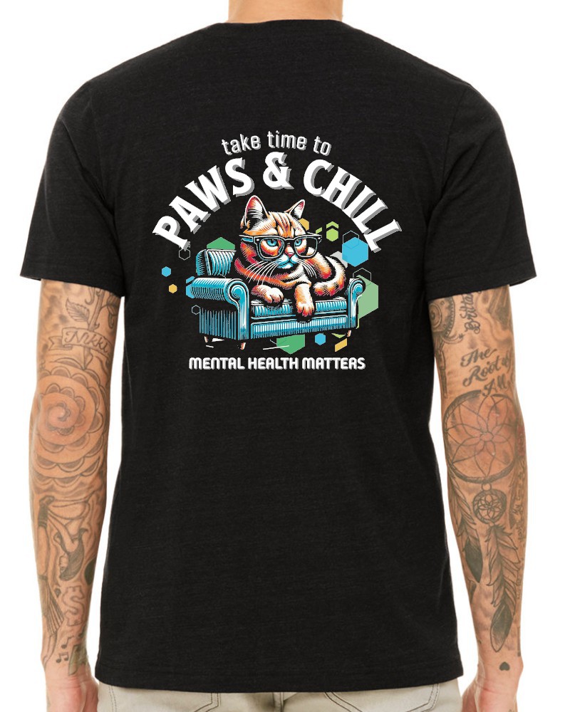 "Mental Health Cat" Custom Printed Tee